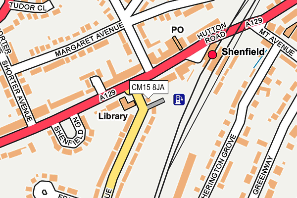 CM15 8JA map - OS OpenMap – Local (Ordnance Survey)