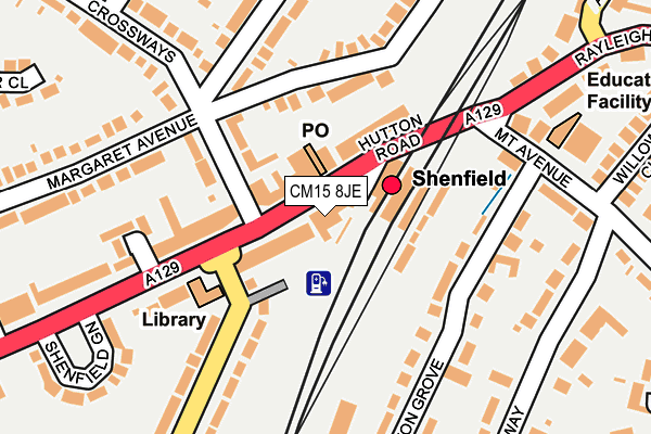 CM15 8JE map - OS OpenMap – Local (Ordnance Survey)
