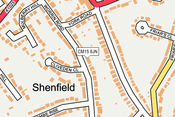 CM15 8JN map - OS OpenMap – Local (Ordnance Survey)