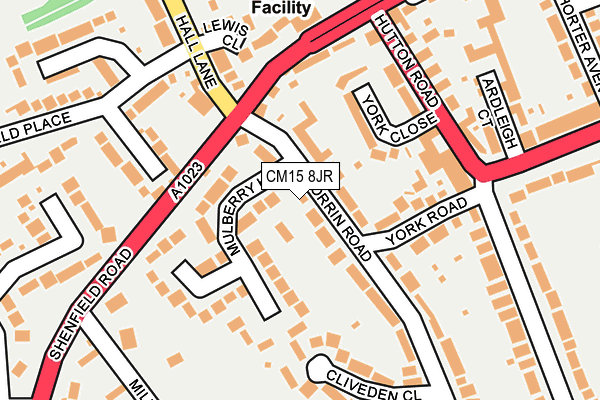 CM15 8JR map - OS OpenMap – Local (Ordnance Survey)