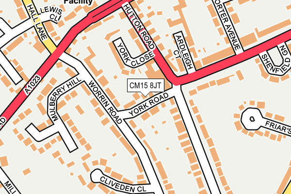 CM15 8JT map - OS OpenMap – Local (Ordnance Survey)