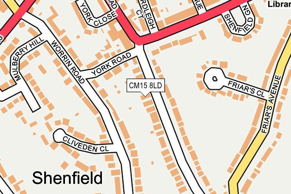CM15 8LD map - OS OpenMap – Local (Ordnance Survey)