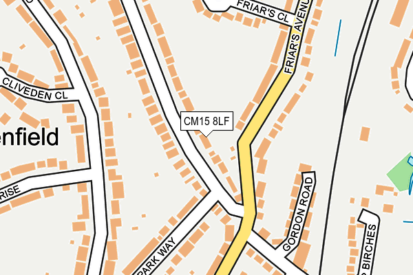 CM15 8LF map - OS OpenMap – Local (Ordnance Survey)
