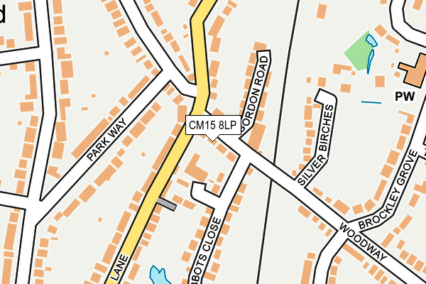 CM15 8LP map - OS OpenMap – Local (Ordnance Survey)