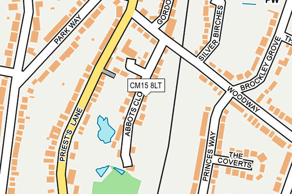 CM15 8LT map - OS OpenMap – Local (Ordnance Survey)