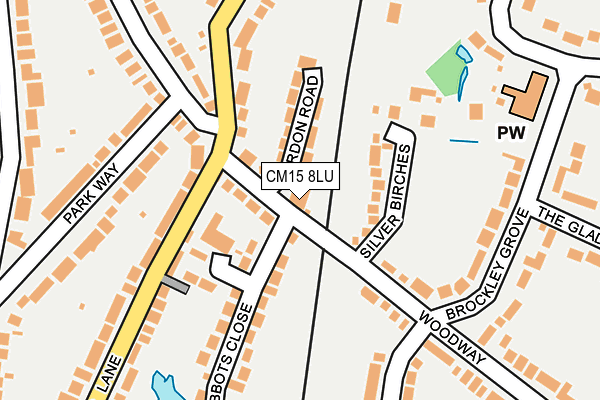 CM15 8LU map - OS OpenMap – Local (Ordnance Survey)