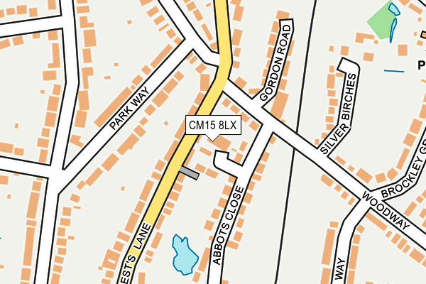 CM15 8LX map - OS OpenMap – Local (Ordnance Survey)