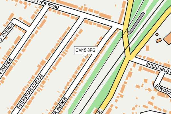 CM15 8PG map - OS OpenMap – Local (Ordnance Survey)