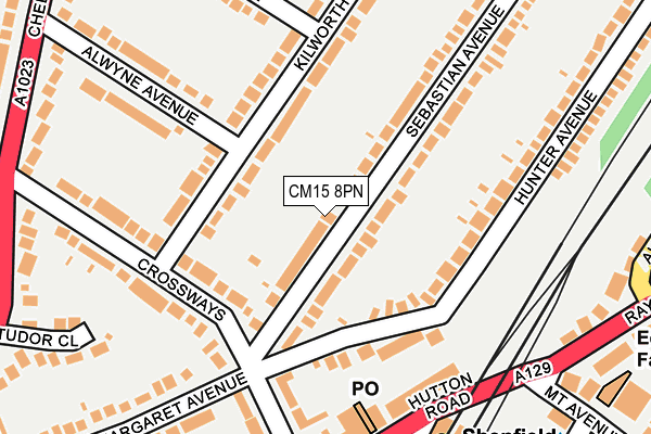 CM15 8PN map - OS OpenMap – Local (Ordnance Survey)
