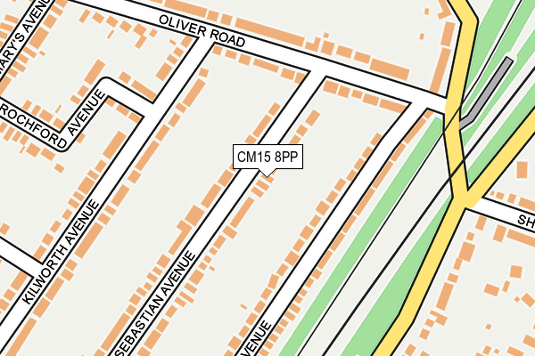 CM15 8PP map - OS OpenMap – Local (Ordnance Survey)