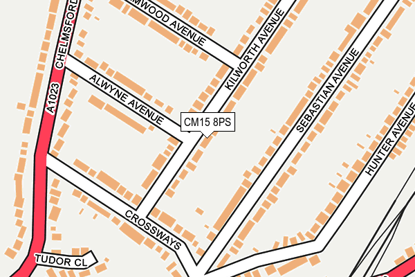 CM15 8PS map - OS OpenMap – Local (Ordnance Survey)
