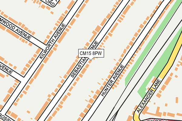 CM15 8PW map - OS OpenMap – Local (Ordnance Survey)