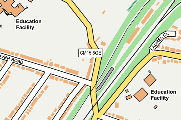 CM15 8QE map - OS OpenMap – Local (Ordnance Survey)