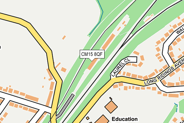 CM15 8QF map - OS OpenMap – Local (Ordnance Survey)
