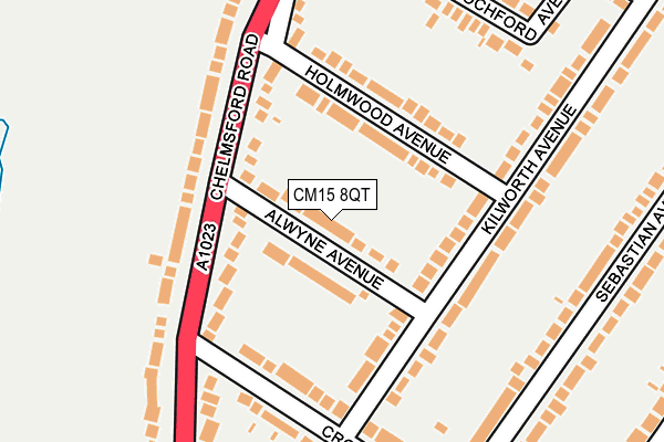 CM15 8QT map - OS OpenMap – Local (Ordnance Survey)
