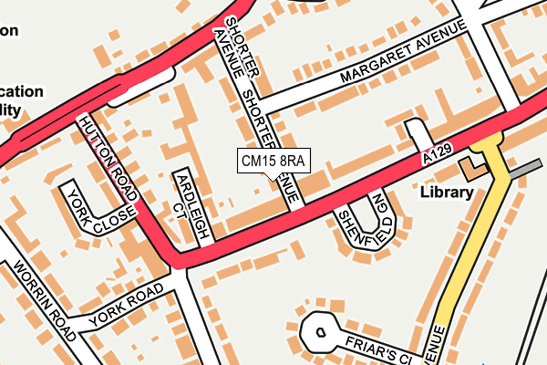 CM15 8RA map - OS OpenMap – Local (Ordnance Survey)