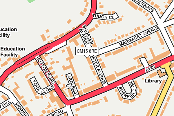 CM15 8RE map - OS OpenMap – Local (Ordnance Survey)