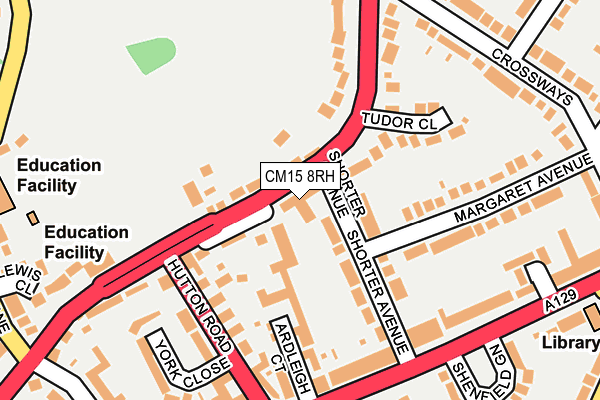 CM15 8RH map - OS OpenMap – Local (Ordnance Survey)