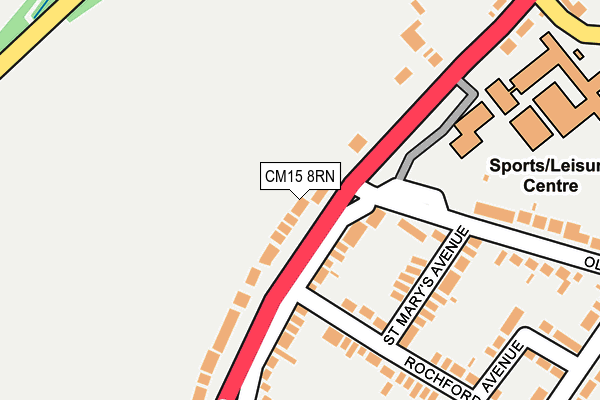 CM15 8RN map - OS OpenMap – Local (Ordnance Survey)