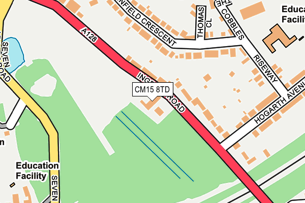 CM15 8TD map - OS OpenMap – Local (Ordnance Survey)