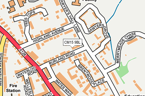 CM15 9BL map - OS OpenMap – Local (Ordnance Survey)