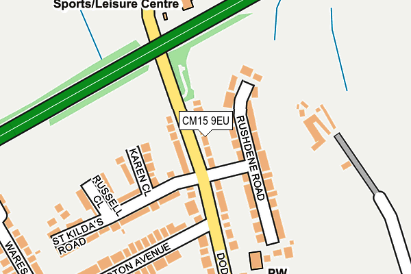 CM15 9EU map - OS OpenMap – Local (Ordnance Survey)