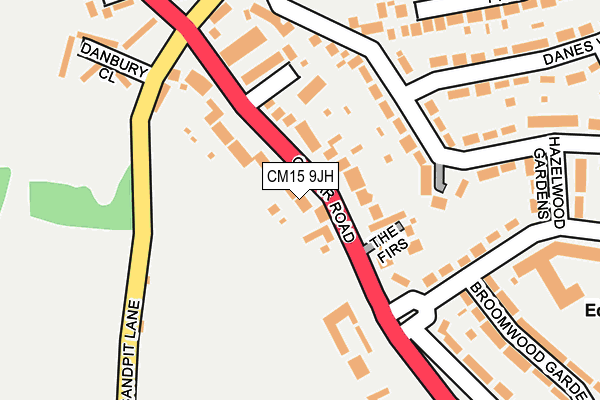 CM15 9JH map - OS OpenMap – Local (Ordnance Survey)
