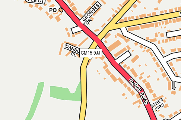 CM15 9JJ map - OS OpenMap – Local (Ordnance Survey)