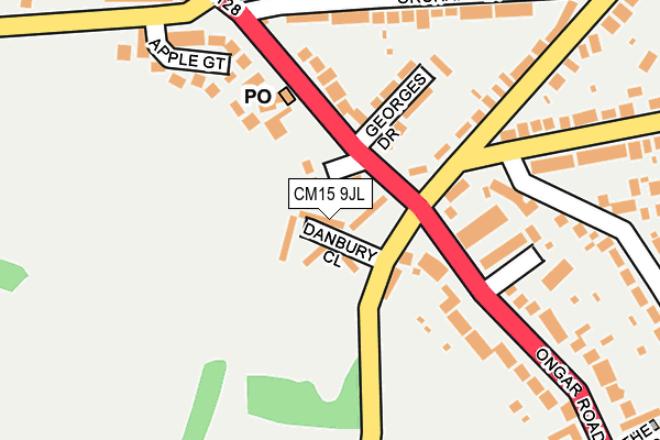 CM15 9JL map - OS OpenMap – Local (Ordnance Survey)