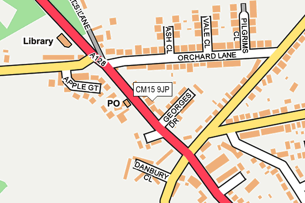CM15 9JP map - OS OpenMap – Local (Ordnance Survey)
