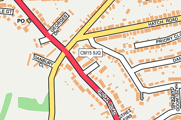CM15 9JQ map - OS OpenMap – Local (Ordnance Survey)