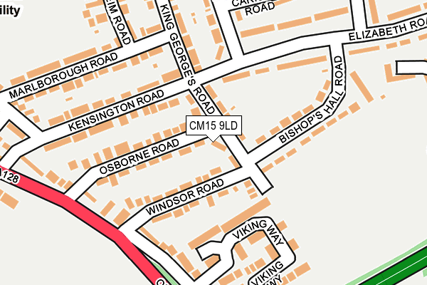CM15 9LD map - OS OpenMap – Local (Ordnance Survey)