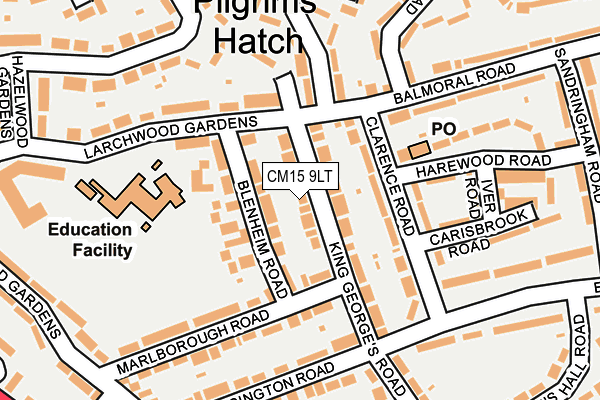 CM15 9LT map - OS OpenMap – Local (Ordnance Survey)