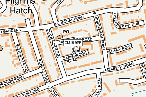 CM15 9PE map - OS OpenMap – Local (Ordnance Survey)