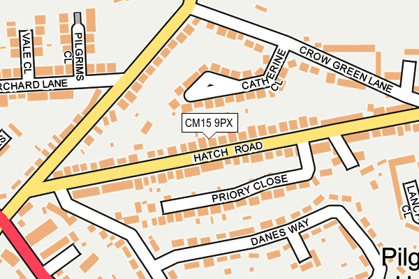 CM15 9PX map - OS OpenMap – Local (Ordnance Survey)