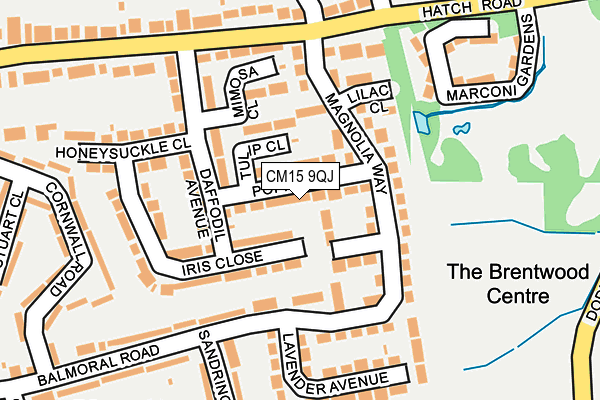 CM15 9QJ map - OS OpenMap – Local (Ordnance Survey)