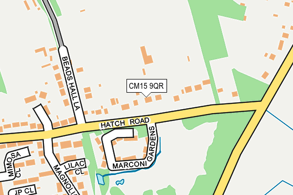 CM15 9QR map - OS OpenMap – Local (Ordnance Survey)