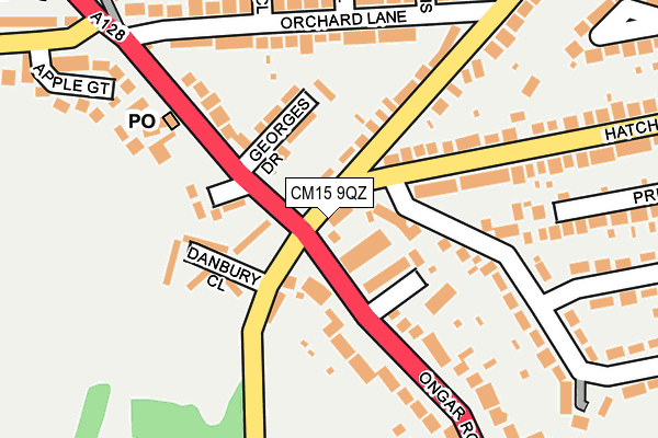 CM15 9QZ map - OS OpenMap – Local (Ordnance Survey)