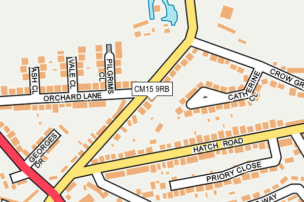 CM15 9RB map - OS OpenMap – Local (Ordnance Survey)