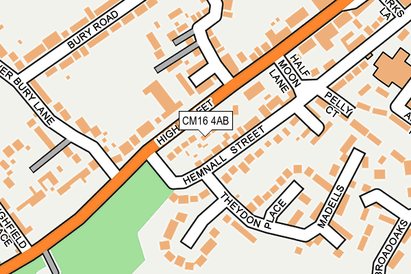 CM16 4AB map - OS OpenMap – Local (Ordnance Survey)