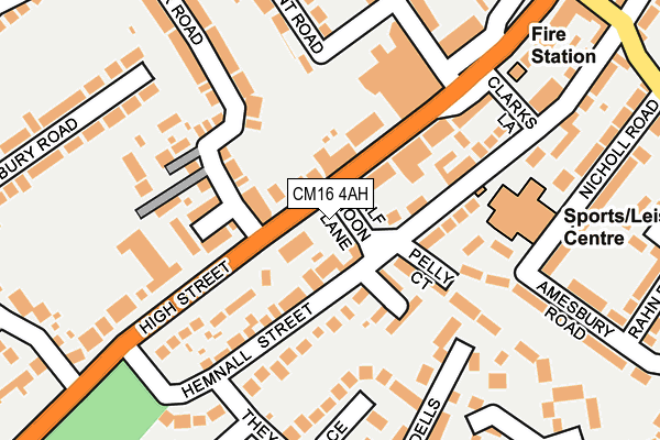 CM16 4AH map - OS OpenMap – Local (Ordnance Survey)