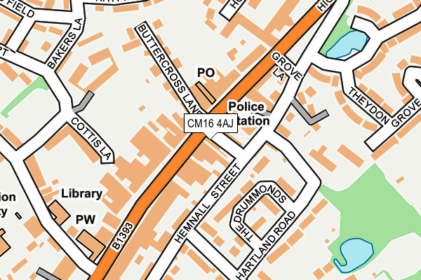 CM16 4AJ map - OS OpenMap – Local (Ordnance Survey)