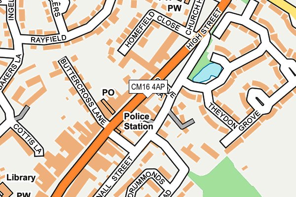 CM16 4AP map - OS OpenMap – Local (Ordnance Survey)