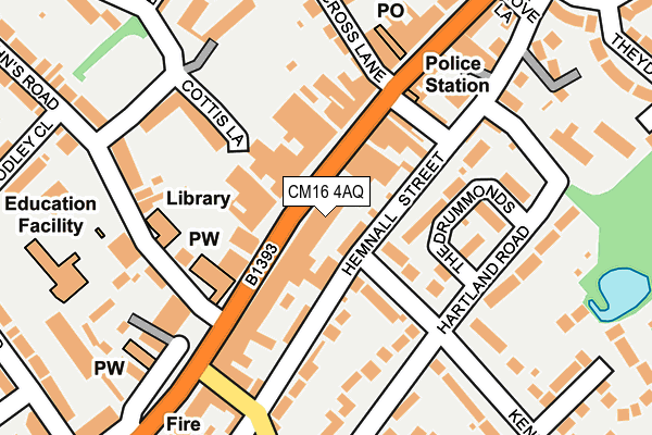 CM16 4AQ map - OS OpenMap – Local (Ordnance Survey)
