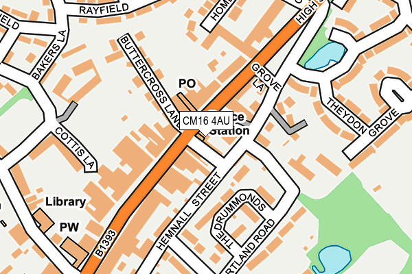 CM16 4AU map - OS OpenMap – Local (Ordnance Survey)