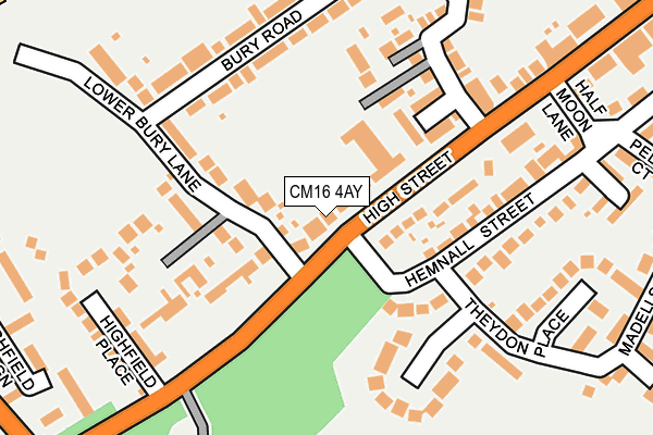 CM16 4AY map - OS OpenMap – Local (Ordnance Survey)