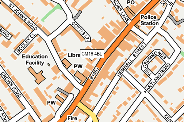 CM16 4BL map - OS OpenMap – Local (Ordnance Survey)