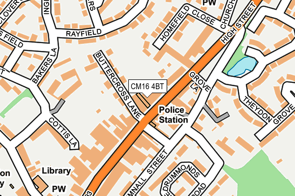 CM16 4BT map - OS OpenMap – Local (Ordnance Survey)