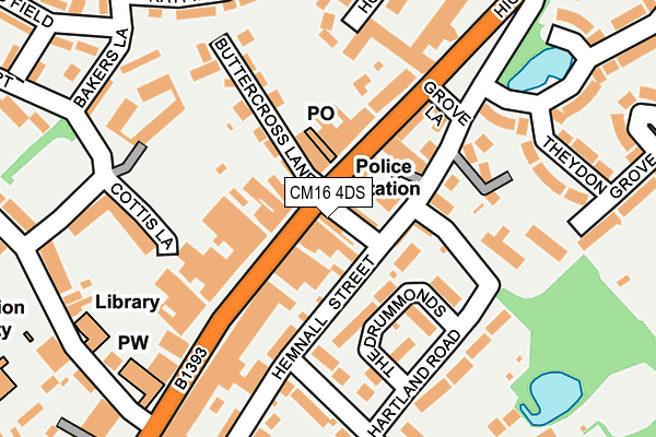 CM16 4DS map - OS OpenMap – Local (Ordnance Survey)