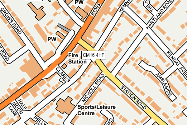 CM16 4HF map - OS OpenMap – Local (Ordnance Survey)